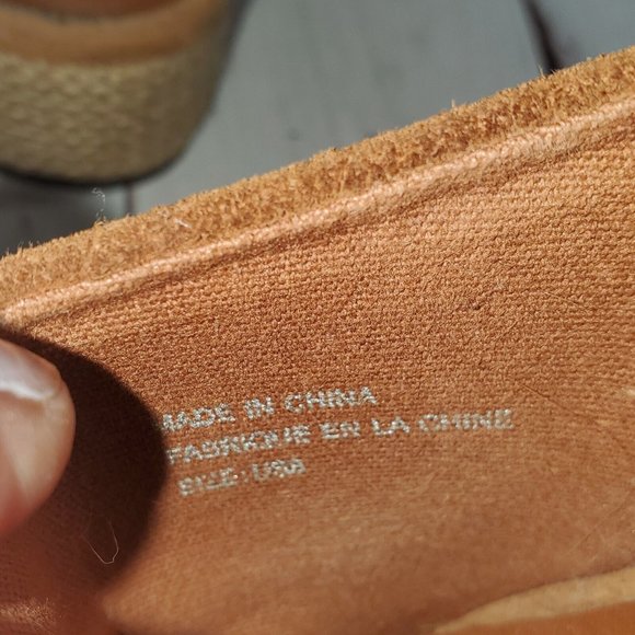 Urban Outfitters Sandals 8 Shoes Womens Jute Heels Open Toe Brown Suede - Picture 7 of 10